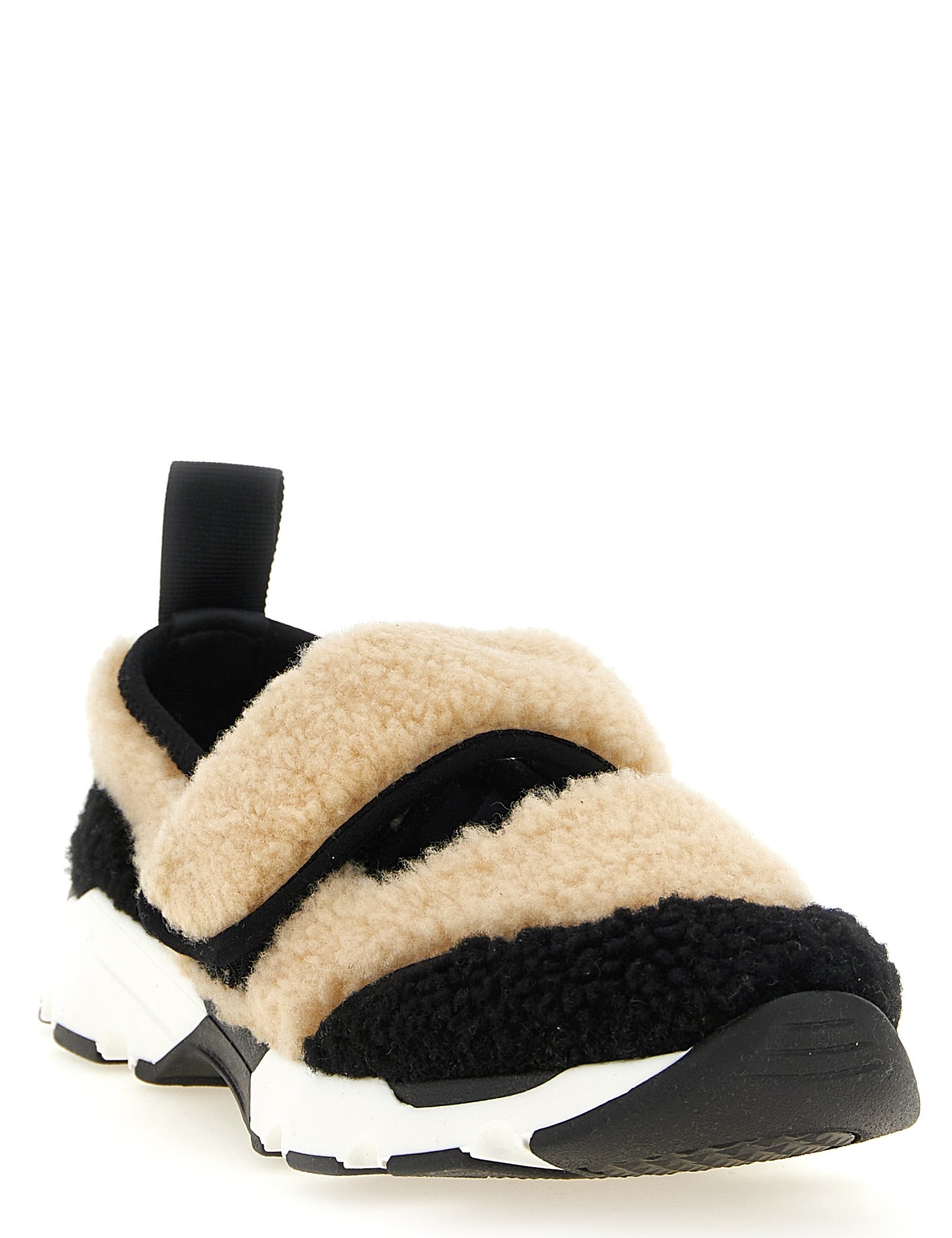 Black Lamb Leather Chunky Sneakers