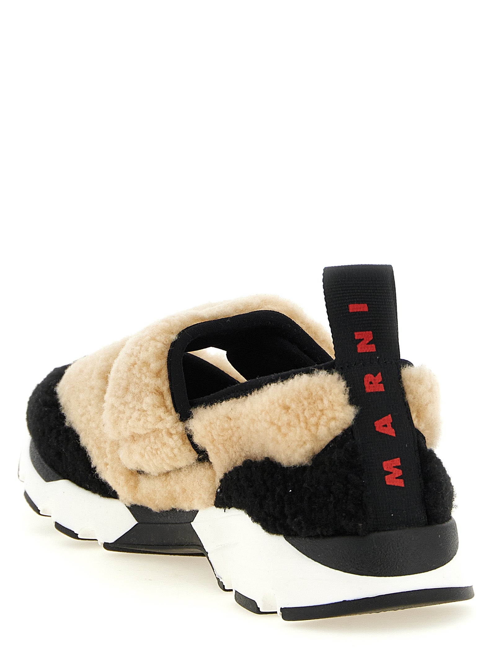 Marni White/Black Lamb Leather Chunky Sneakers