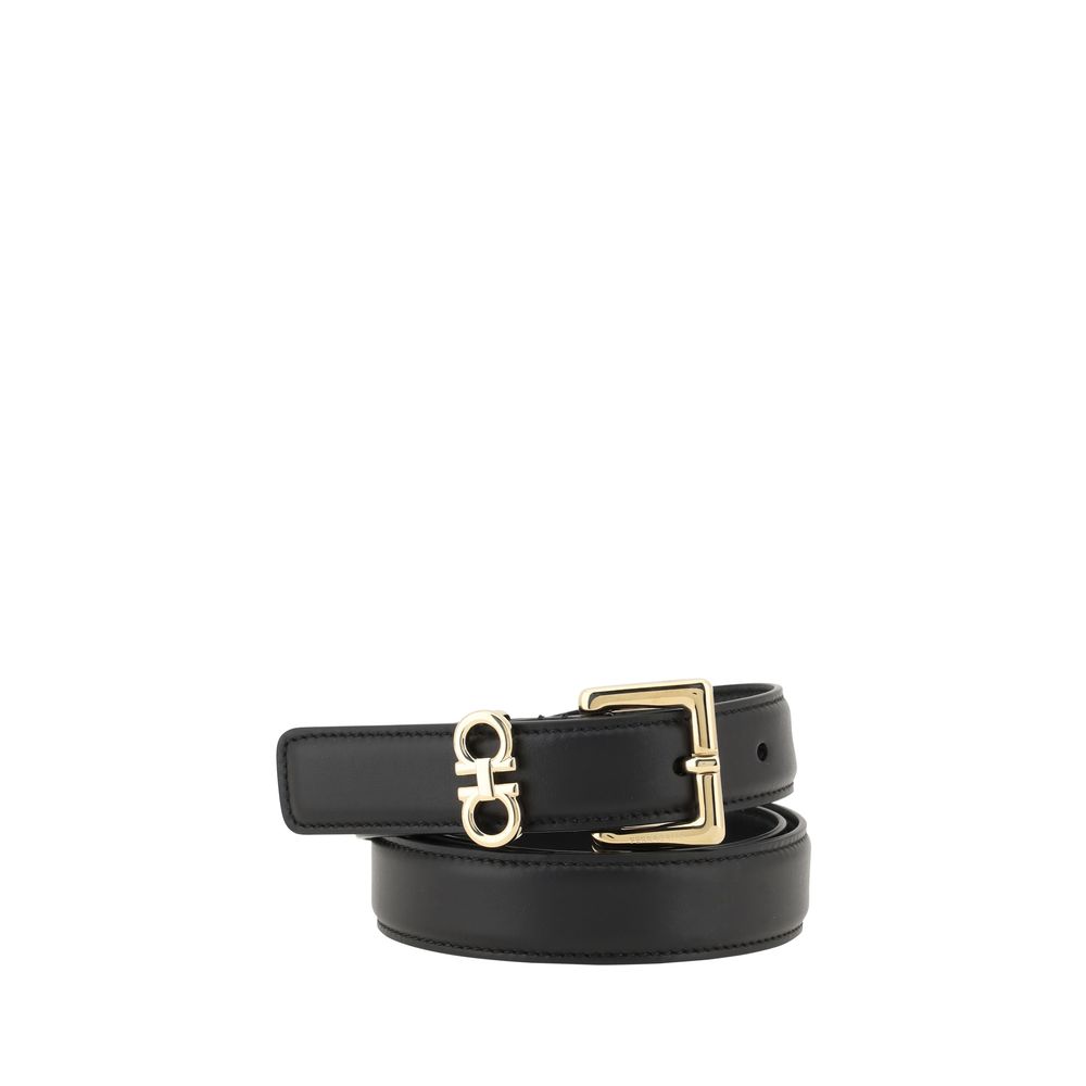 Ferragamo Black Calf Leather Belt