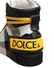 Dolce & Gabbana Multicolor Calf Leather High Top Sneakers