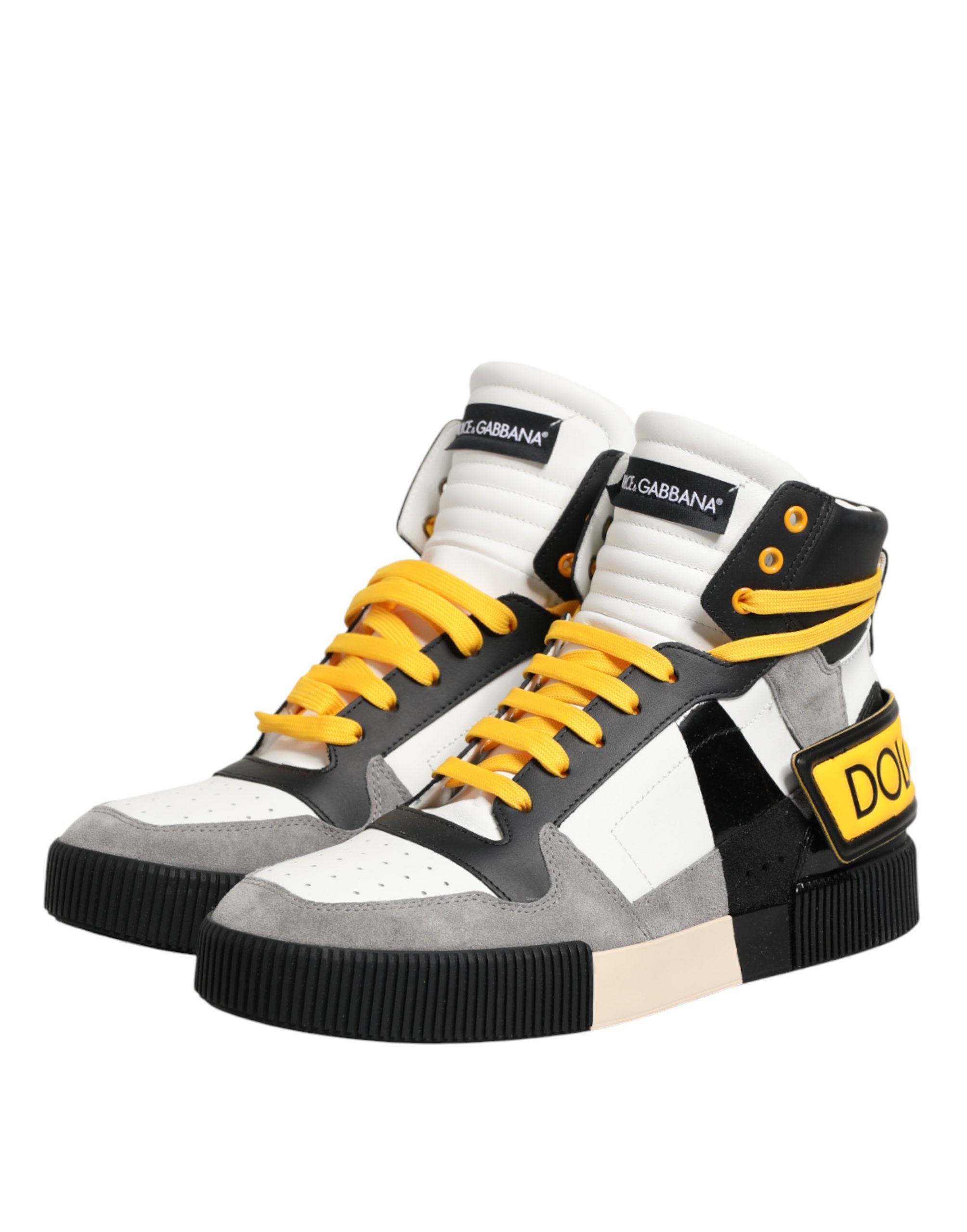 Dolce & Gabbana Multicolor Calf Leather High Top Sneakers