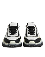 Dolce & Gabbana White Black Calf Leather Low Top Sneakers