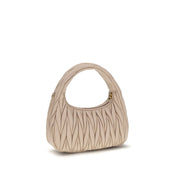 Miu Miu Beige Calf Leather Hobo Handbag