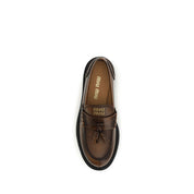 Miu Miu Brown Calf Leather Platform Loafers