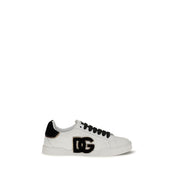 Dolce & Gabbana White Calf Leather Low Top Sneakers