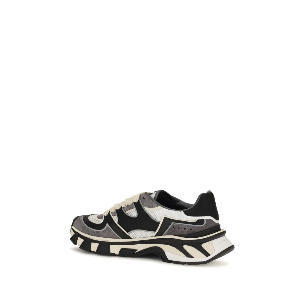 Dolce & Gabbana Gray Calf Leather Chunky Sneakers