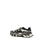 Dolce & Gabbana Gray Calf Leather Chunky Sneakers