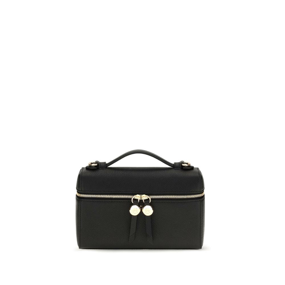 Tory Burch Black Calf Leather Top Handle Bag