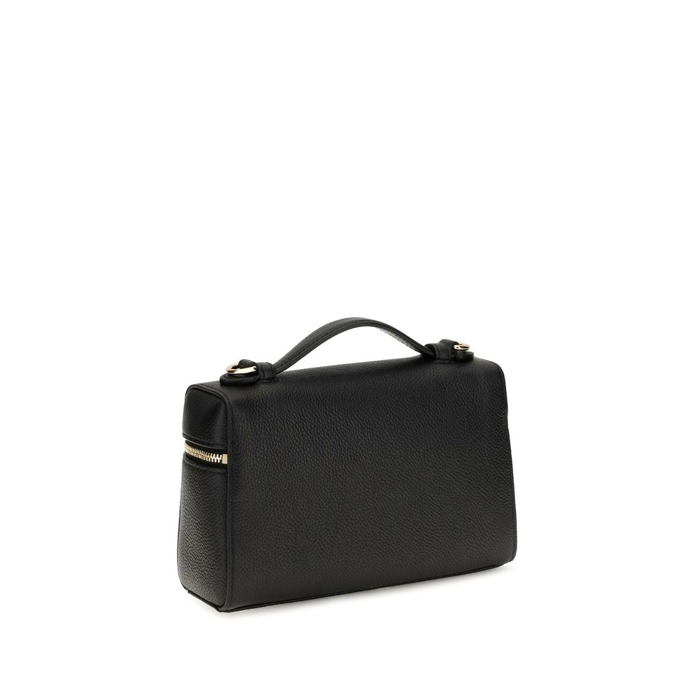 Tory Burch Black Calf Leather Top Handle Bag