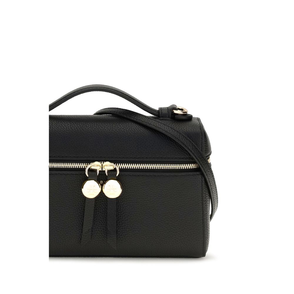 Tory Burch Black Calf Leather Top Handle Bag