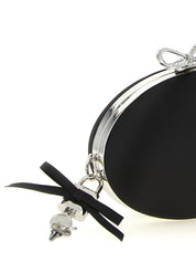 Self-Portrait Black Satin Clutch Bag