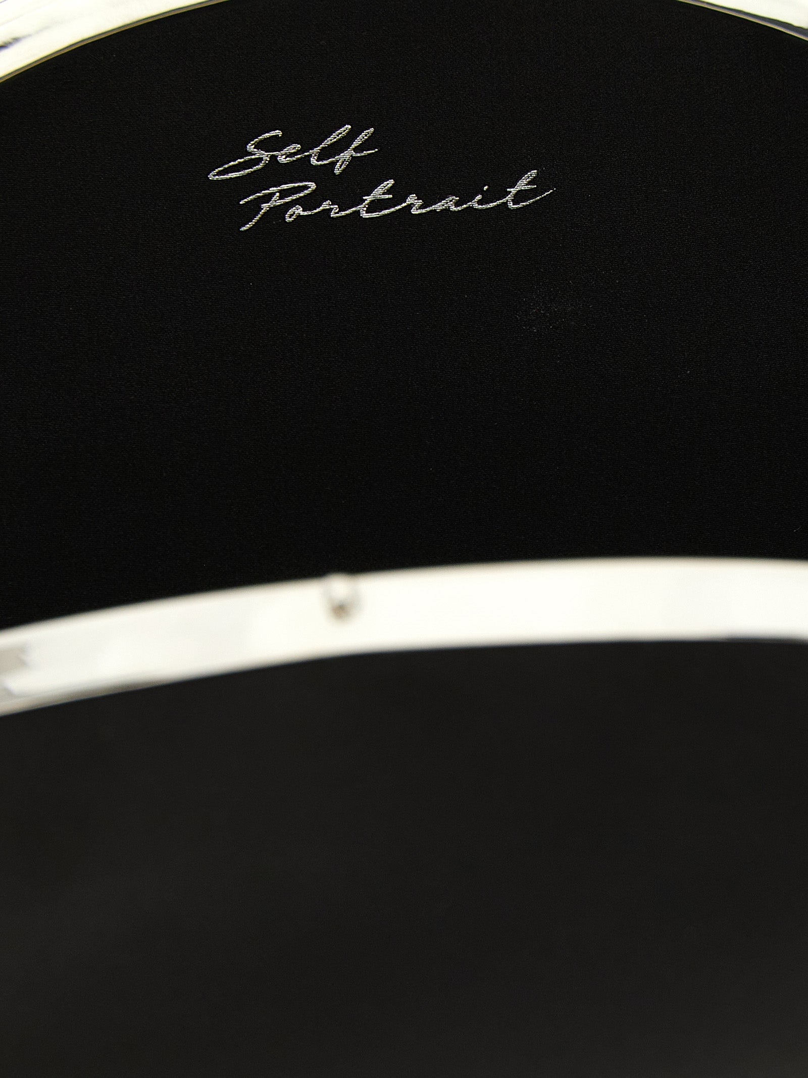 Self-Portrait Black Satin Clutch Bag