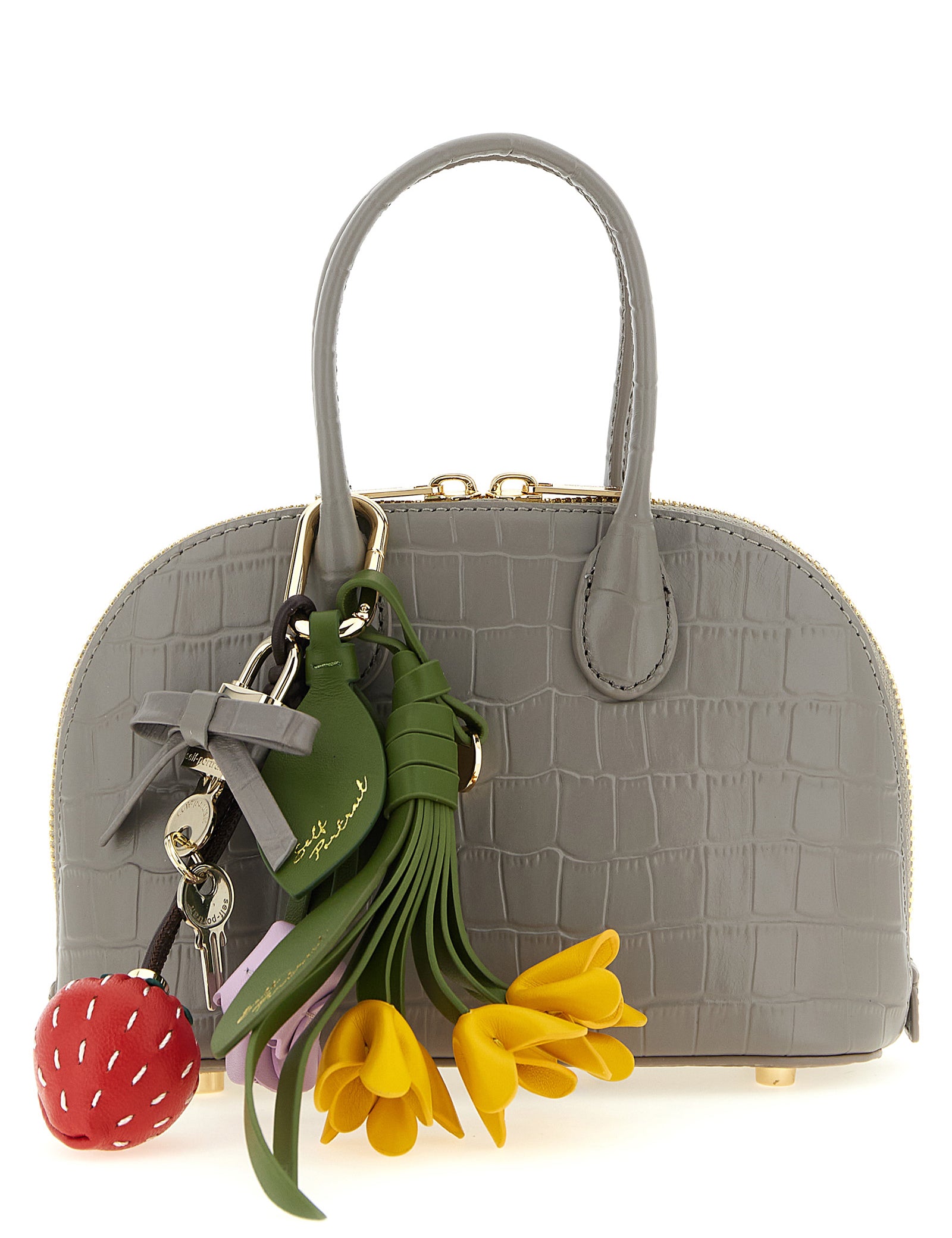 Self-Portrait Gray Leather Handbag