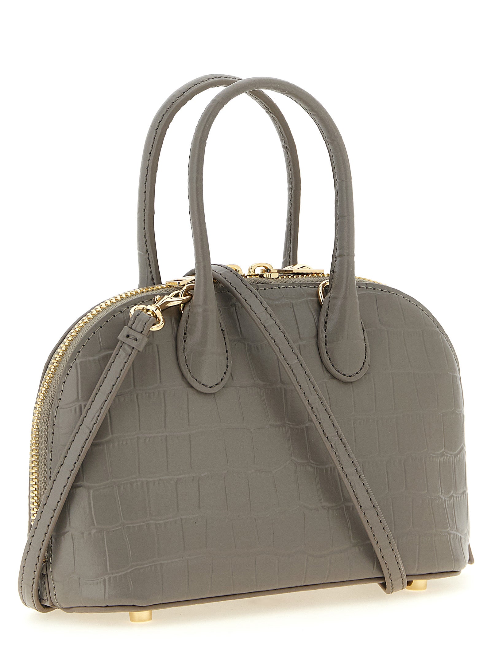 Self-Portrait Gray Leather Handbag