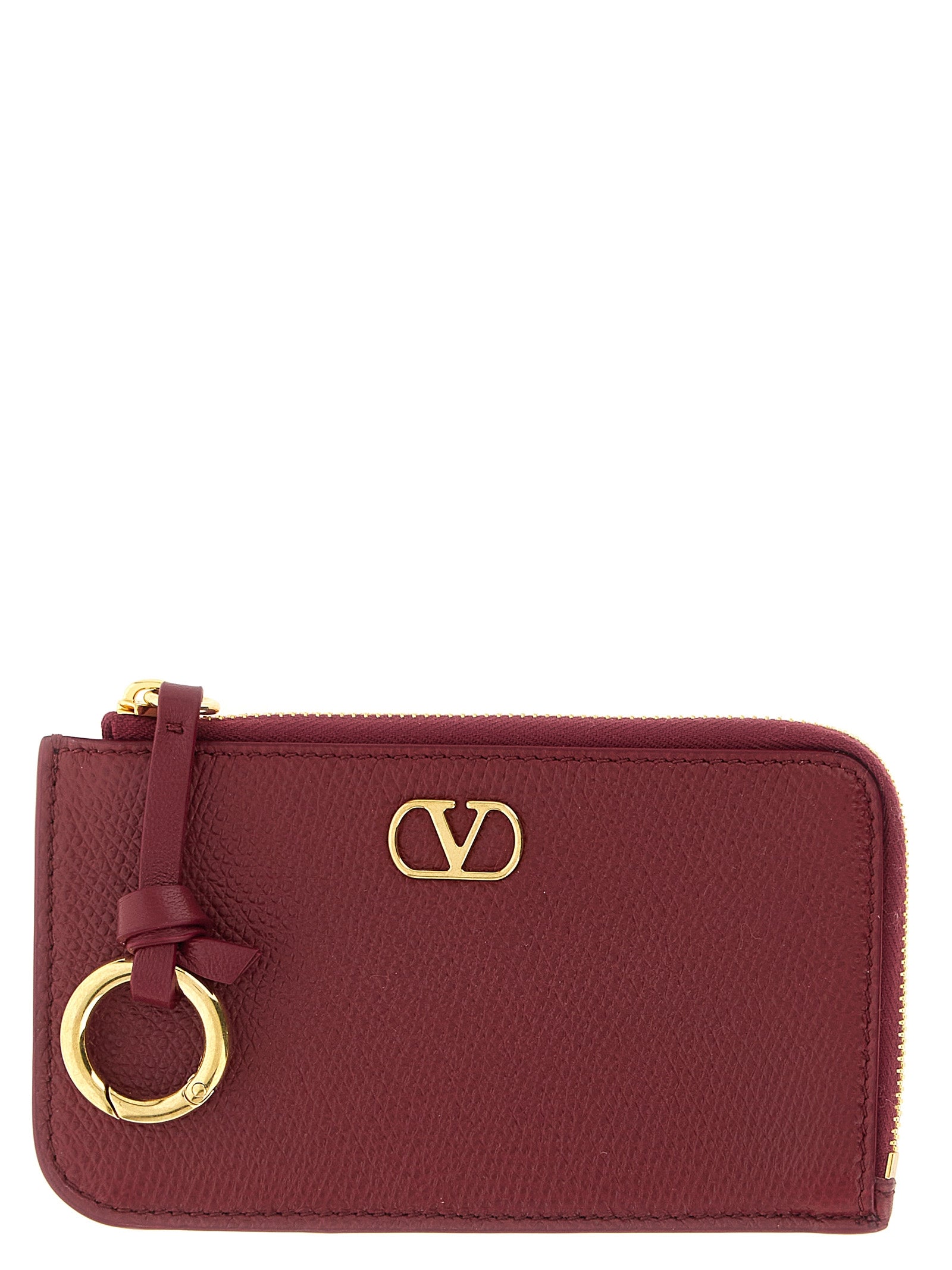 Valentino Garavani Bordeaux Lamb Leather Wallets & Card Holders