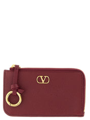 Valentino Garavani Bordeaux Lamb Leather Wallets & Card Holders