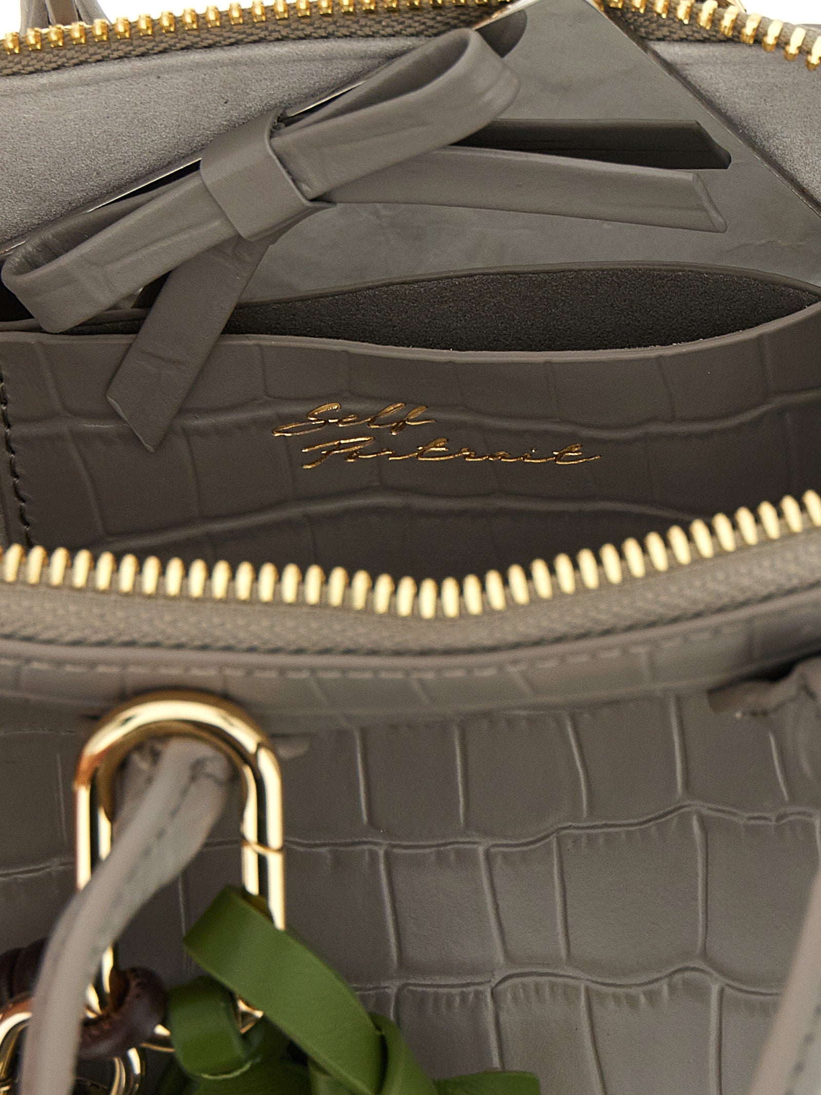 Self-Portrait Gray Leather Handbag