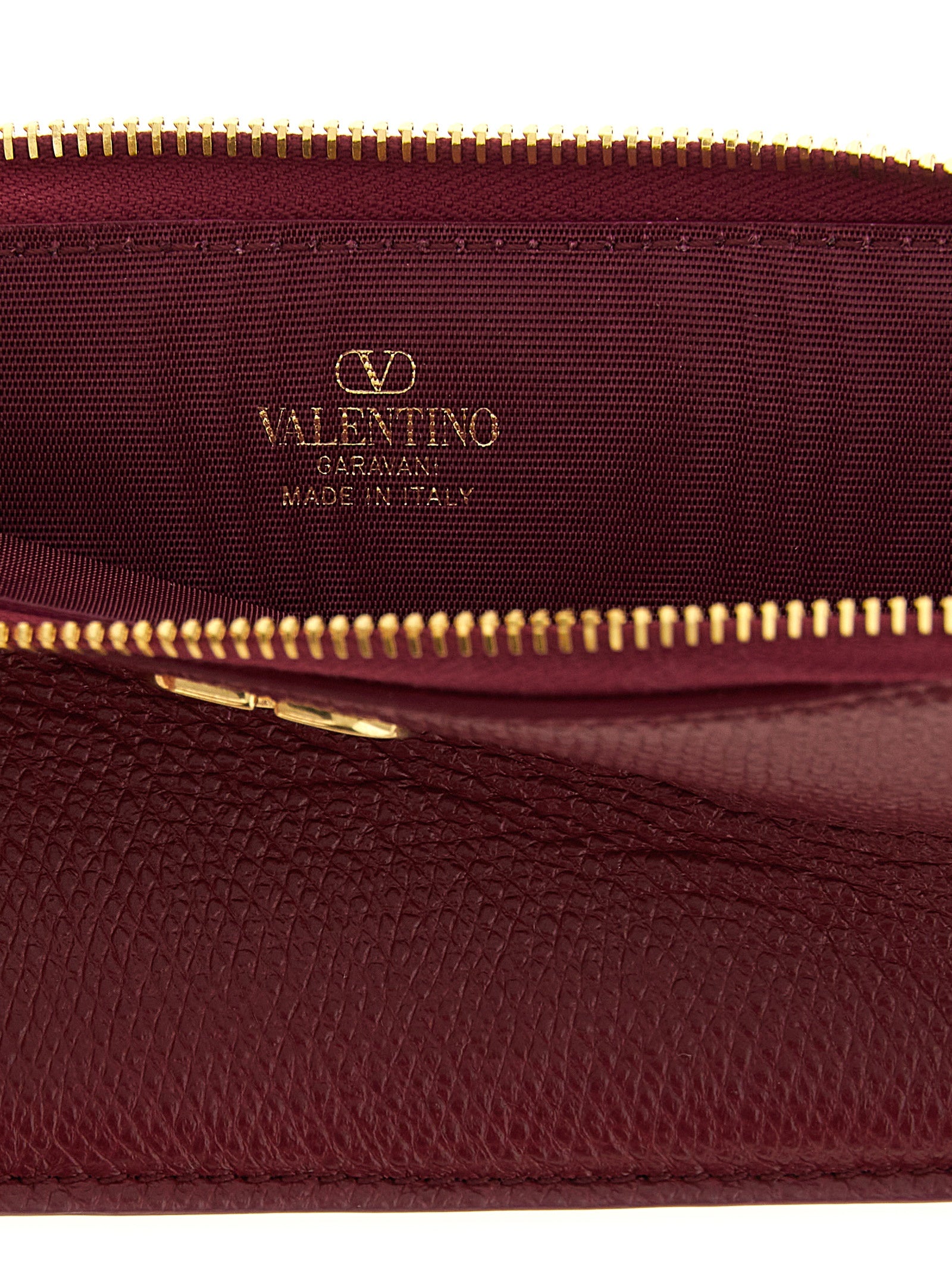 Valentino Garavani Bordeaux Lamb Leather Wallets & Card Holders