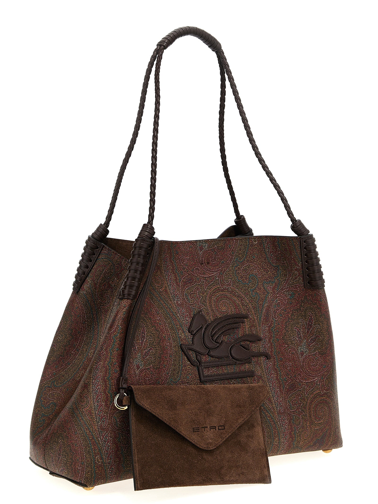 Etro Brown Cotton Shopping Bag