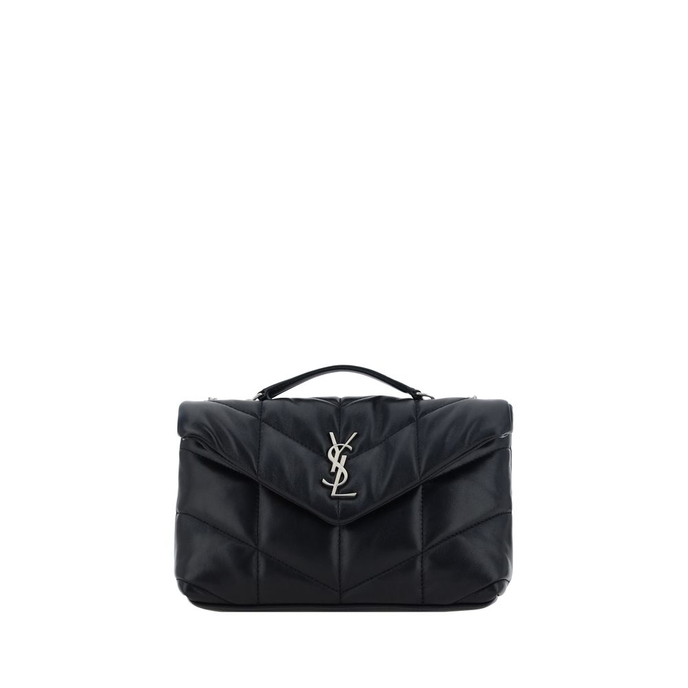 Saint Laurent Black Lambskin Shoulder Bag