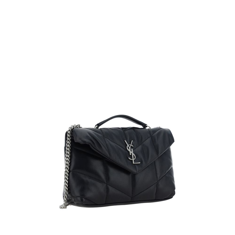 Saint Laurent Black Lambskin Shoulder Bag