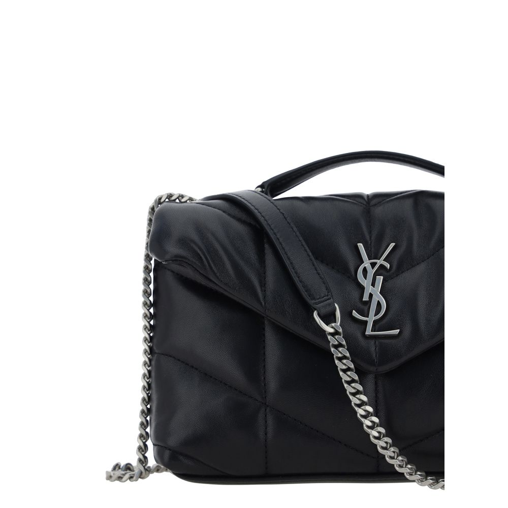 Saint Laurent Black Lambskin Shoulder Bag