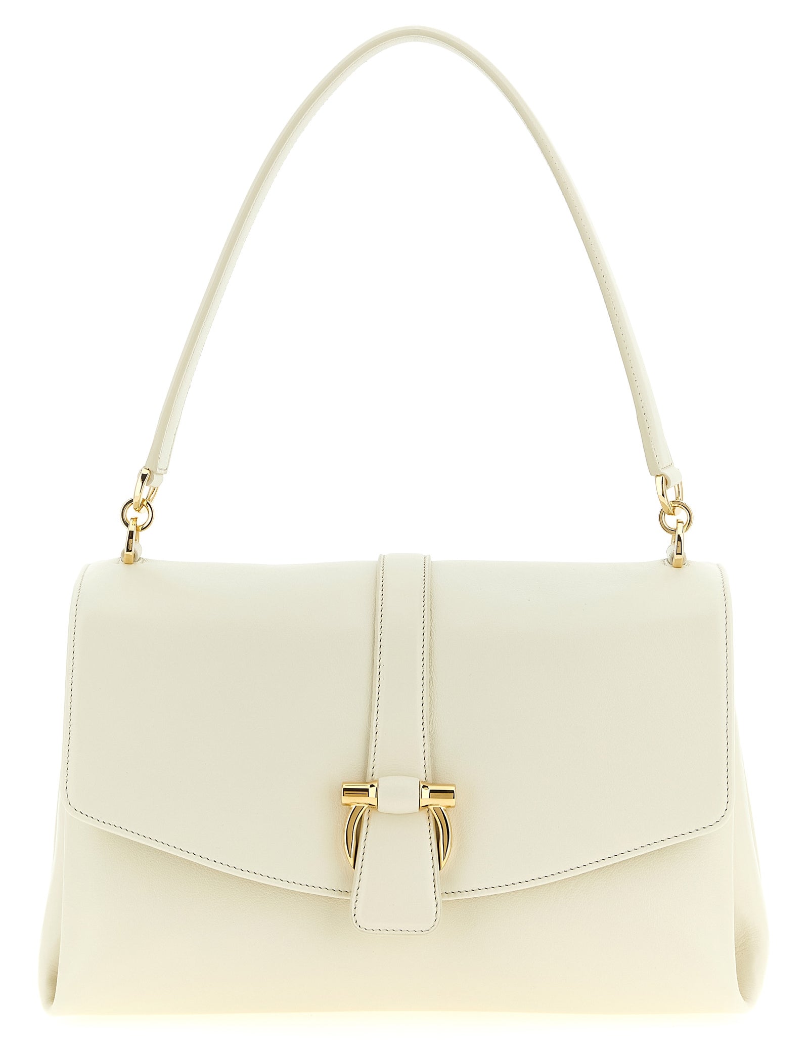 Ferragamo White Calfskin Shoulder Bag