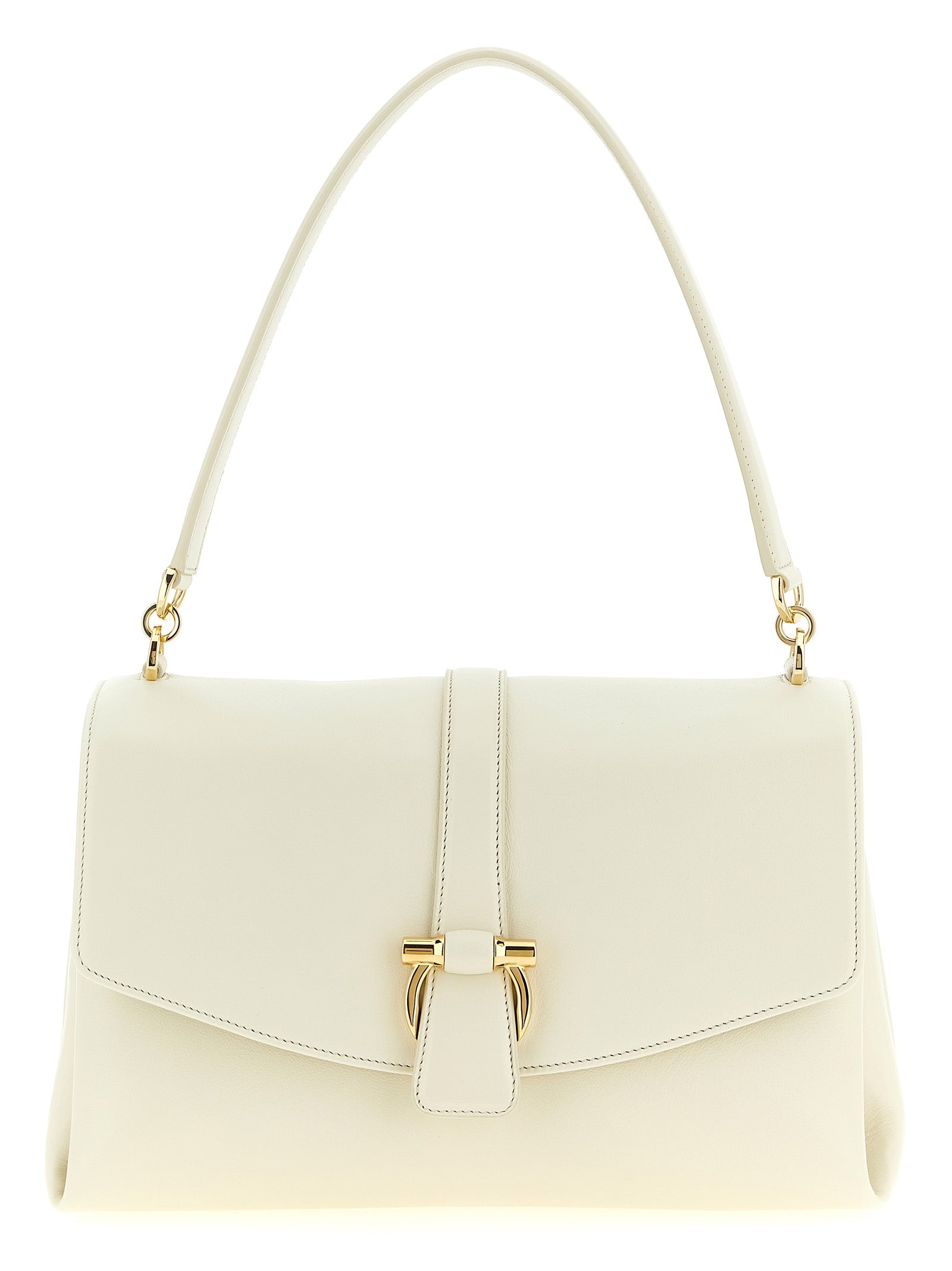 Ferragamo White Calfskin Shoulder Bag