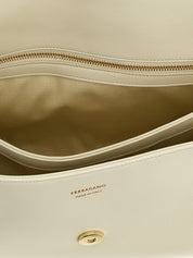 Ferragamo White Calfskin Shoulder Bag