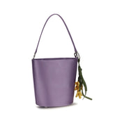 Self-Portrait Purple Satin Bucket Bag