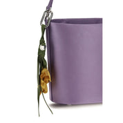 Self-Portrait Purple Satin Bucket Bag