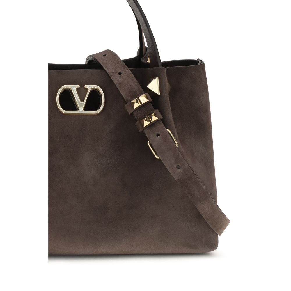 Valentino Garavani Brown Calf Leather Shoulder Bag