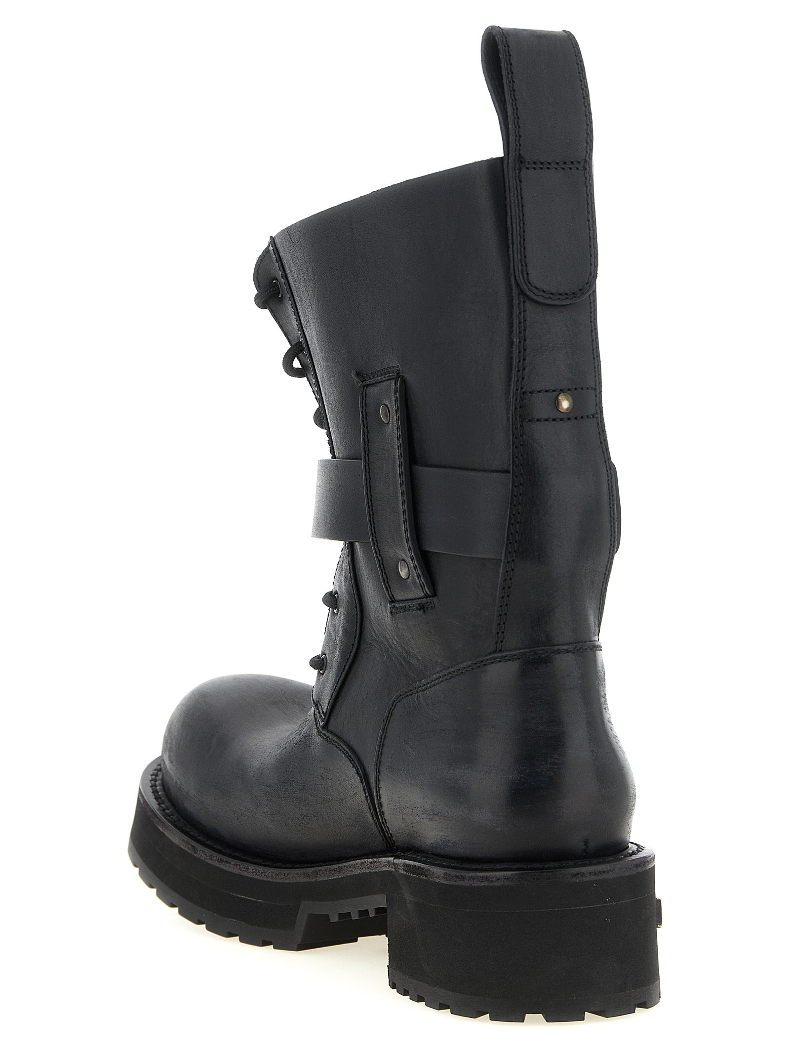Balenciaga Black Calfskin Leather Ankle Boots