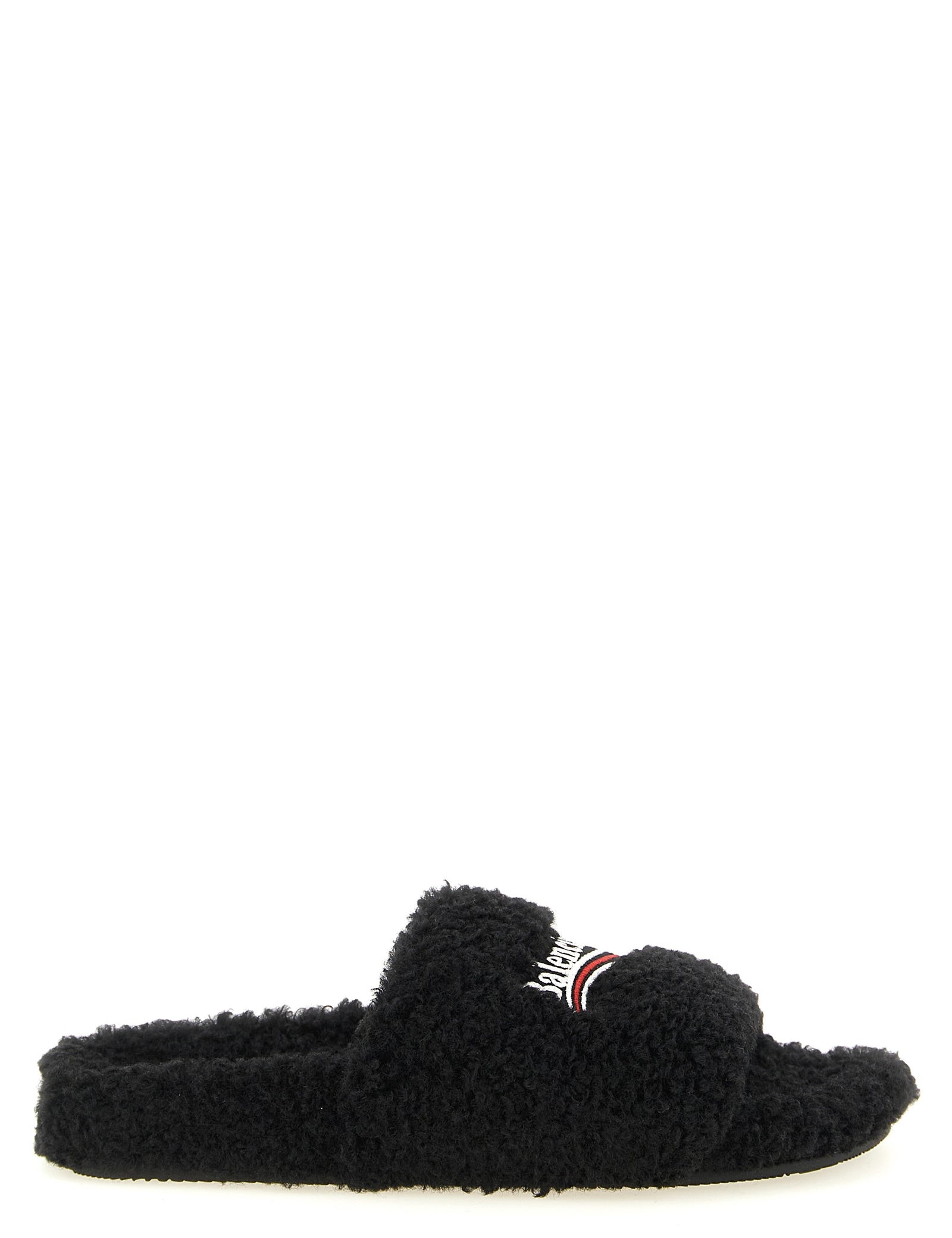 Balenciaga Black Polyester Slides