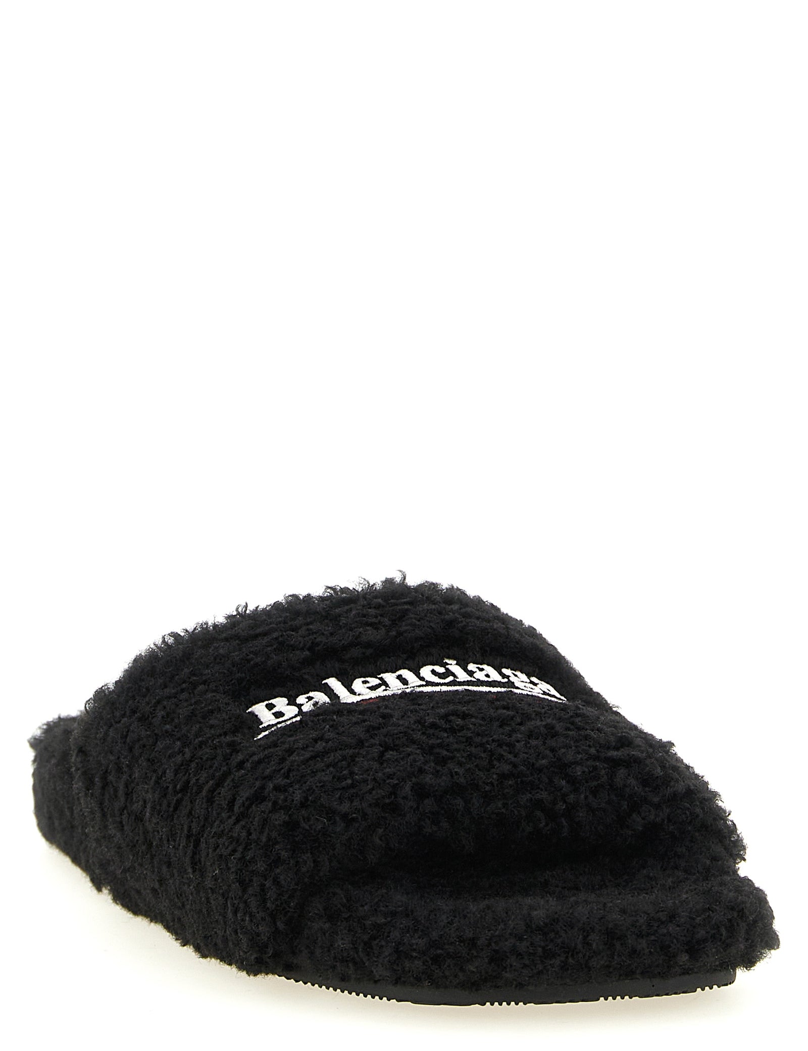 Balenciaga Black Polyester Slides