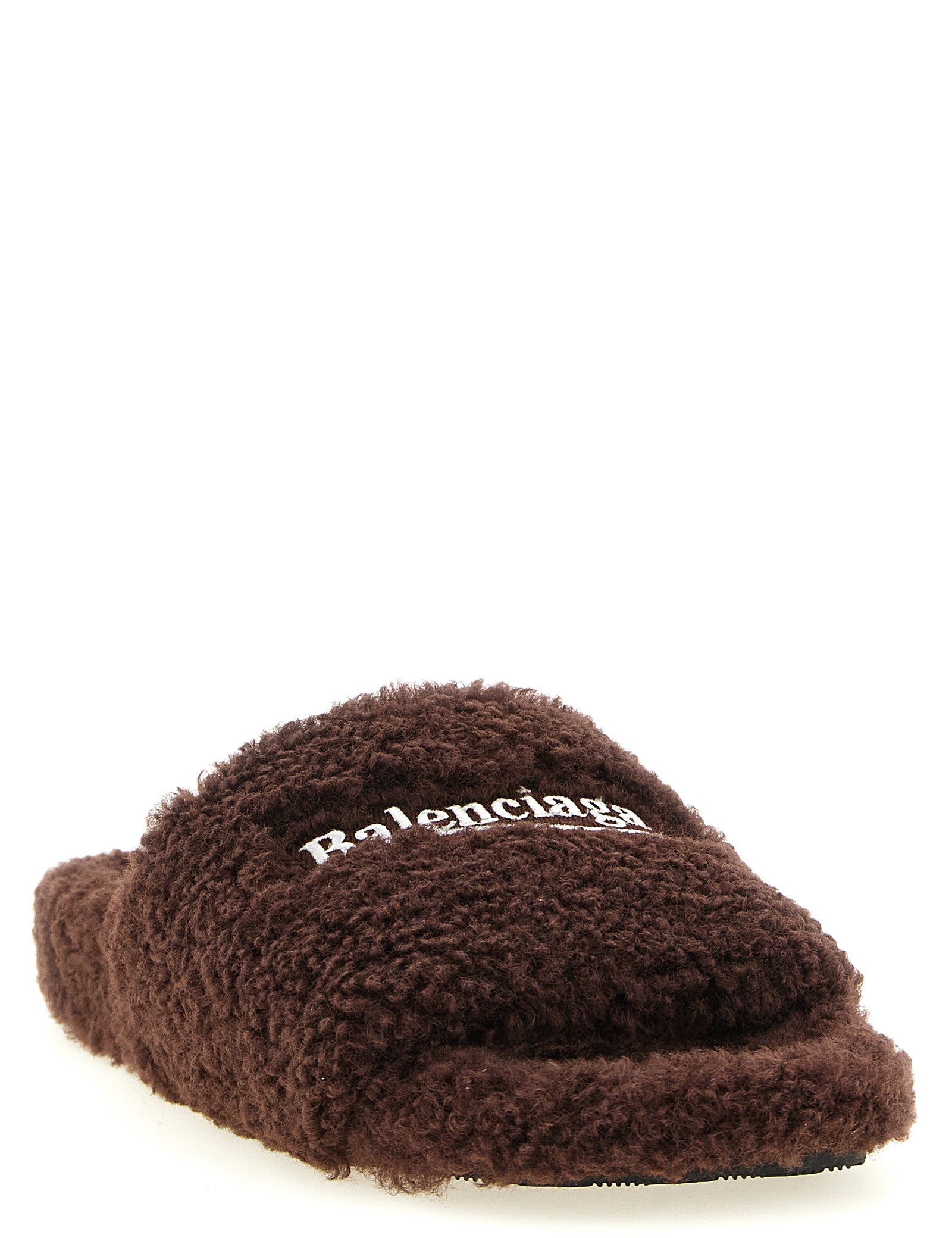 Balenciaga Brown Polyester Slides