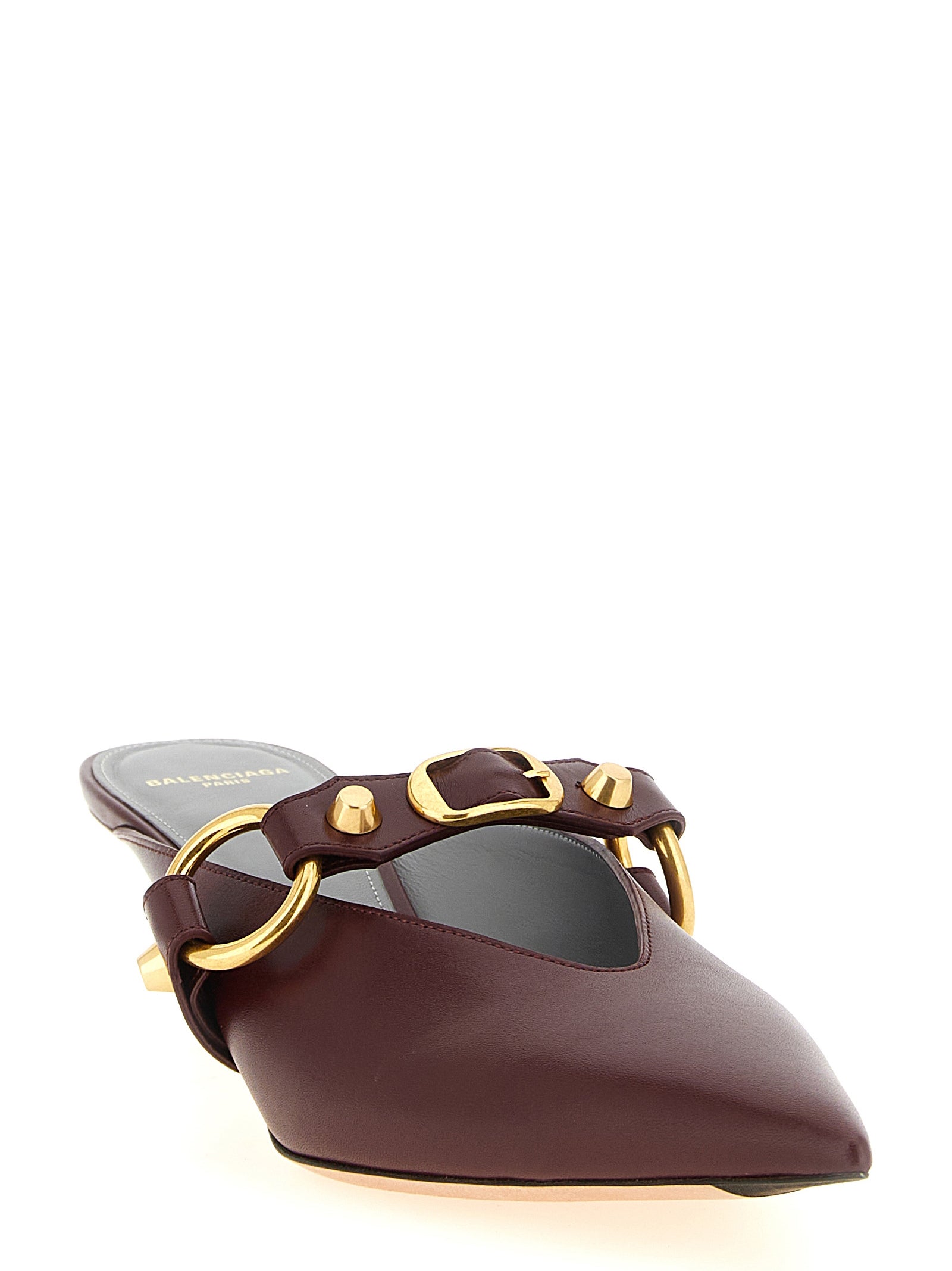 Balenciaga Bordeaux Calfskin Mule