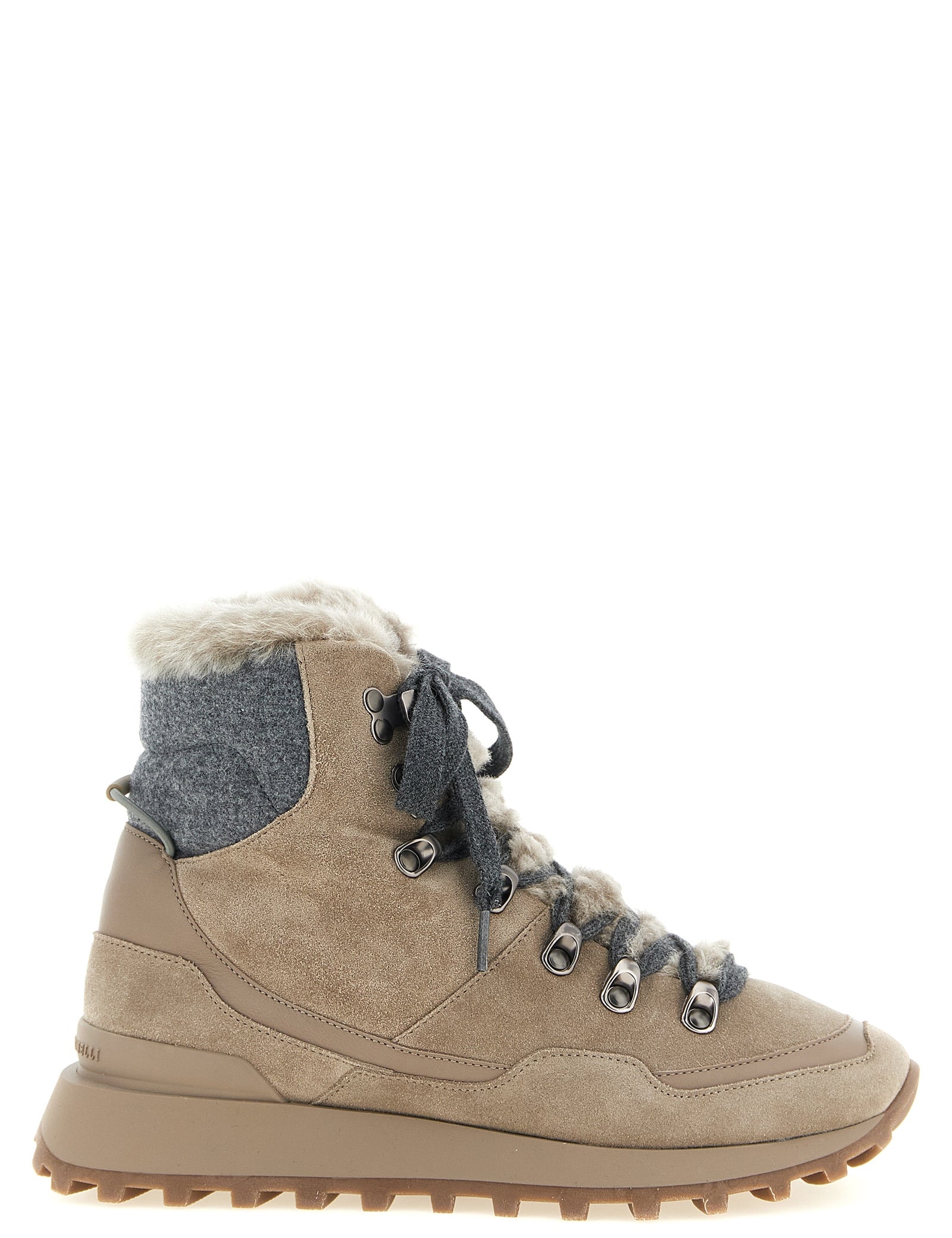Brunello Cucinelli Beige Calfskin Ankle Boots