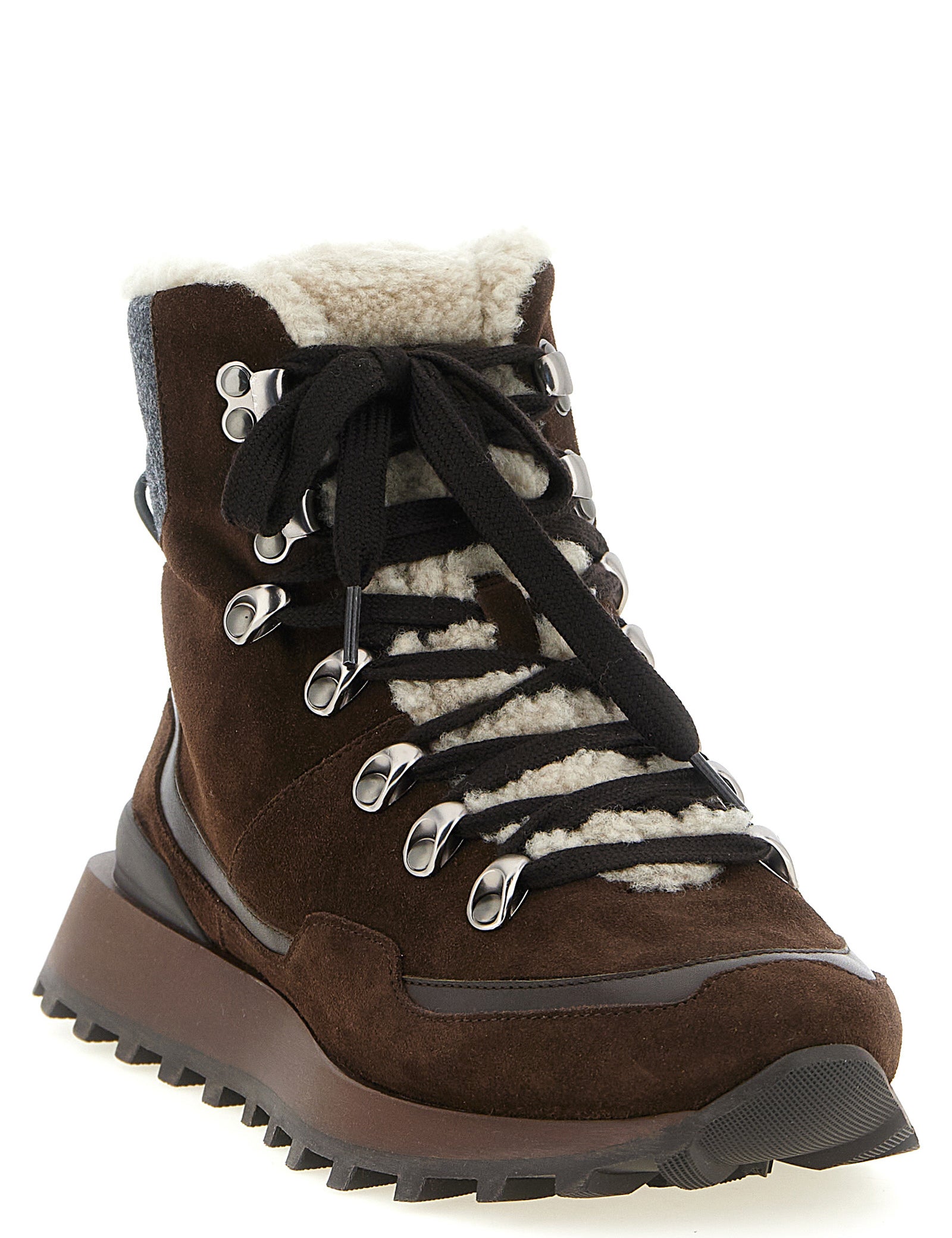 Brunello Cucinelli Brown Calfskin Ankle Boots
