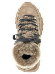 Brunello Cucinelli Beige Calfskin Ankle Boots