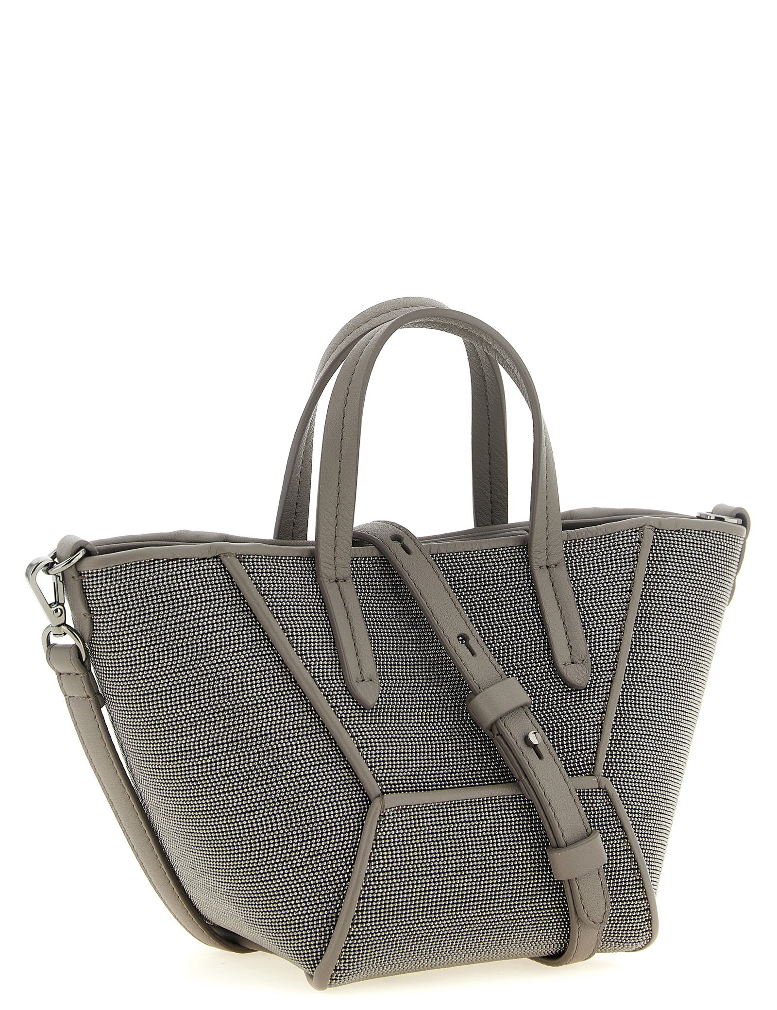 Brunello Cucinelli Gray Calfskin Handbag