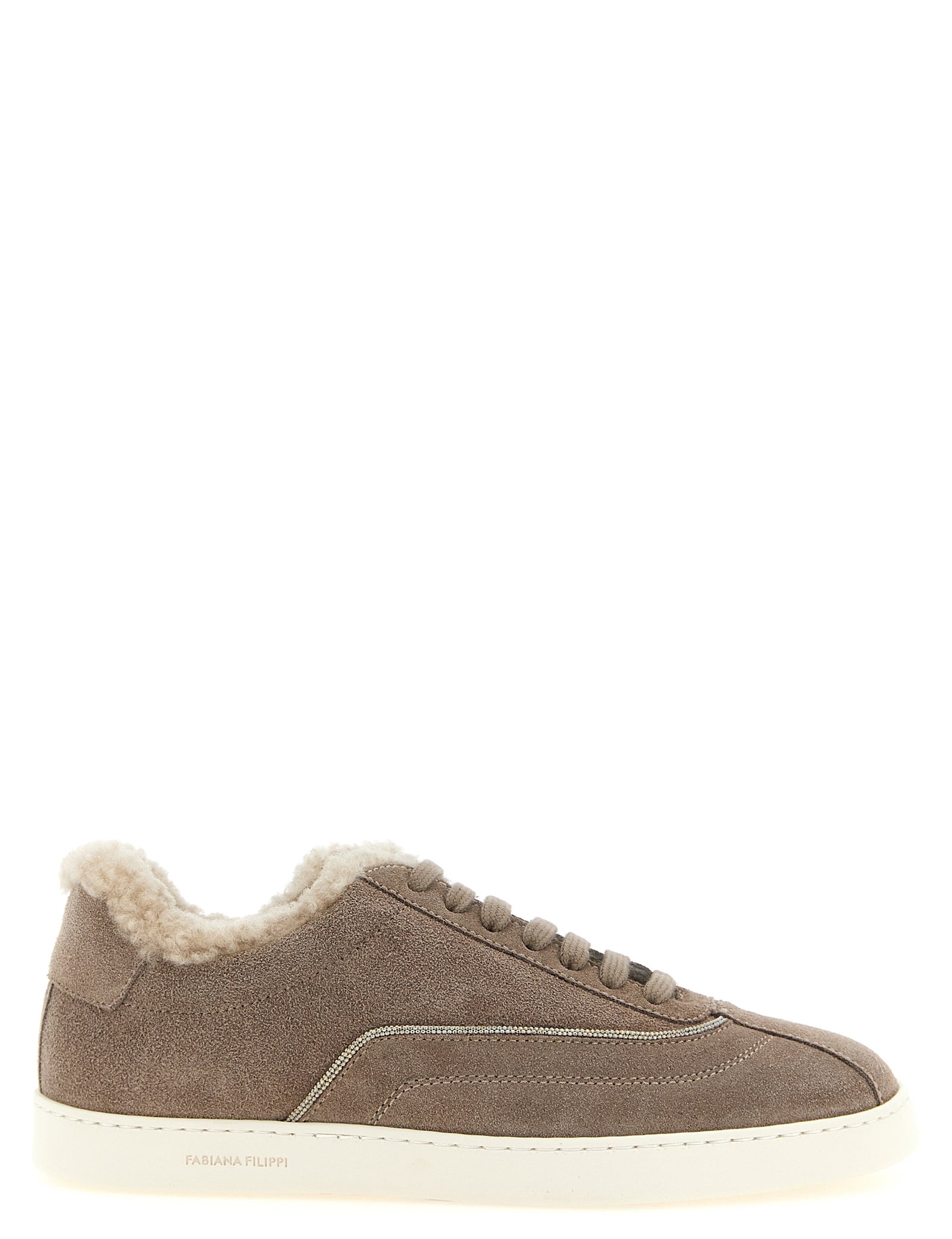 Fabiana Filippi Dove Gray Suede Low Top Sneakers