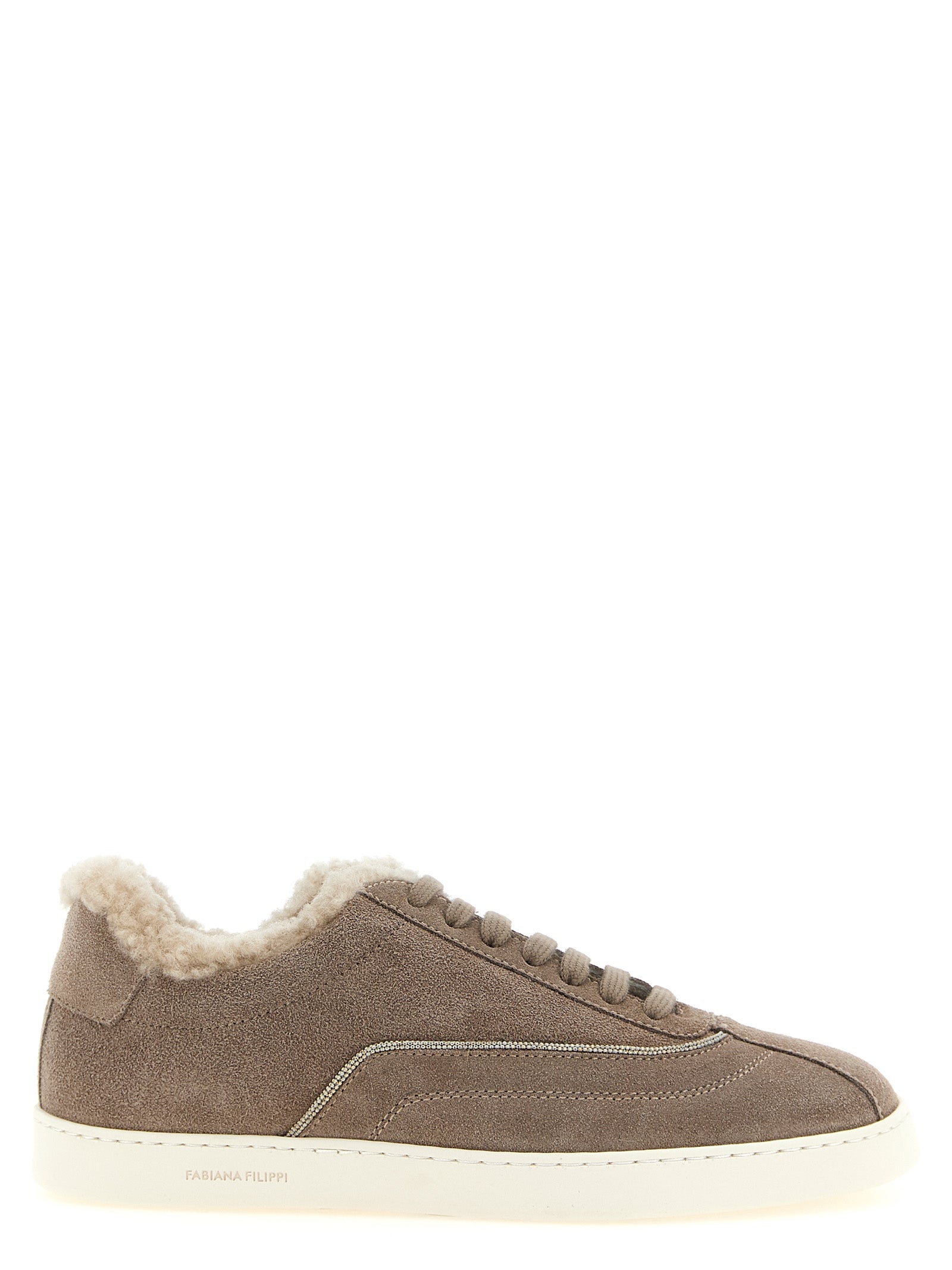 Fabiana Filippi Dove Gray Suede Low Top Sneakers