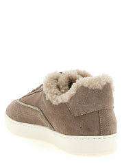 Fabiana Filippi Dove Gray Suede Low Top Sneakers