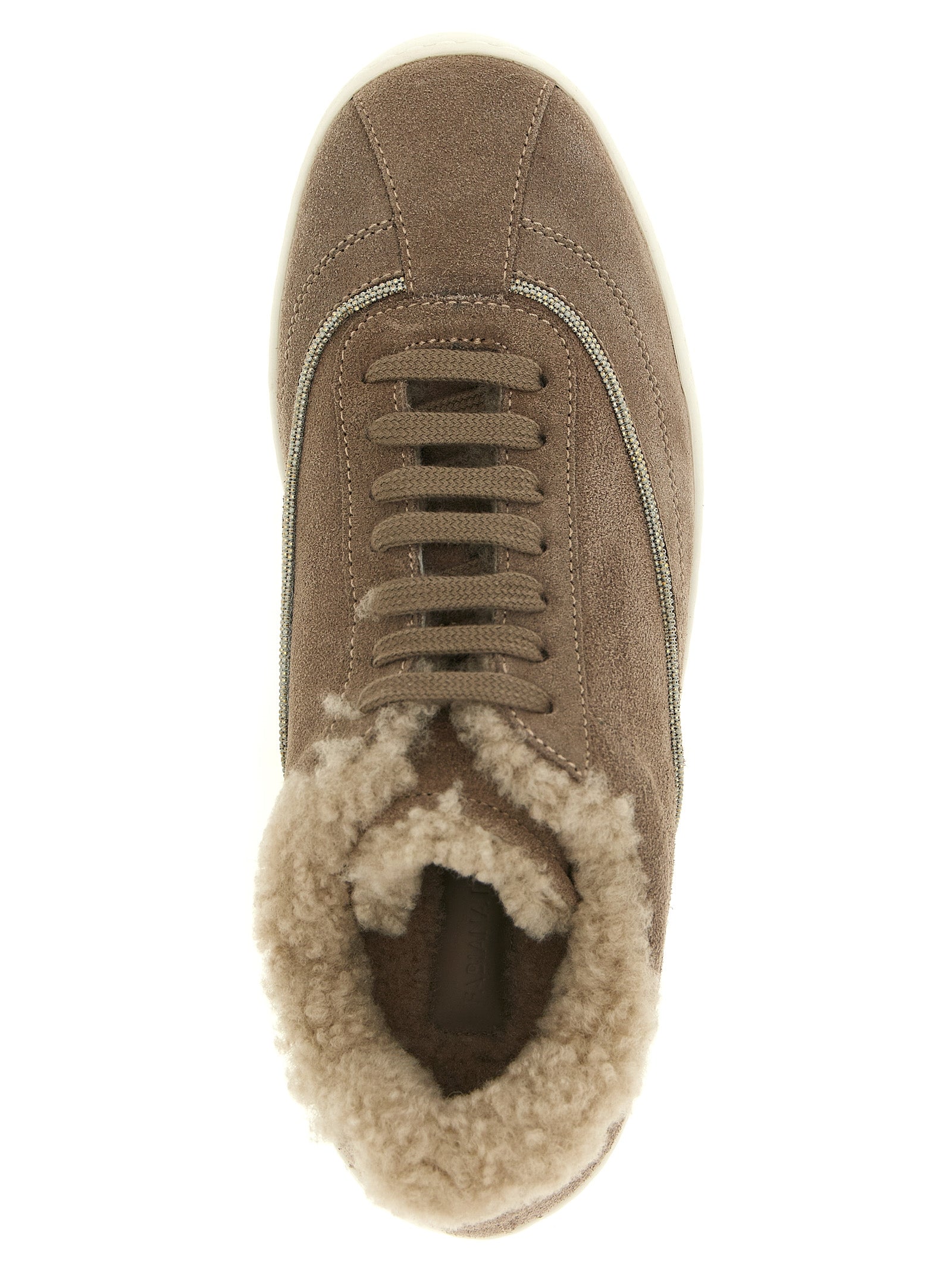 Fabiana Filippi Dove Gray Suede Low Top Sneakers
