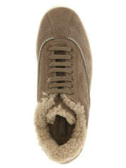 Fabiana Filippi Dove Gray Suede Low Top Sneakers