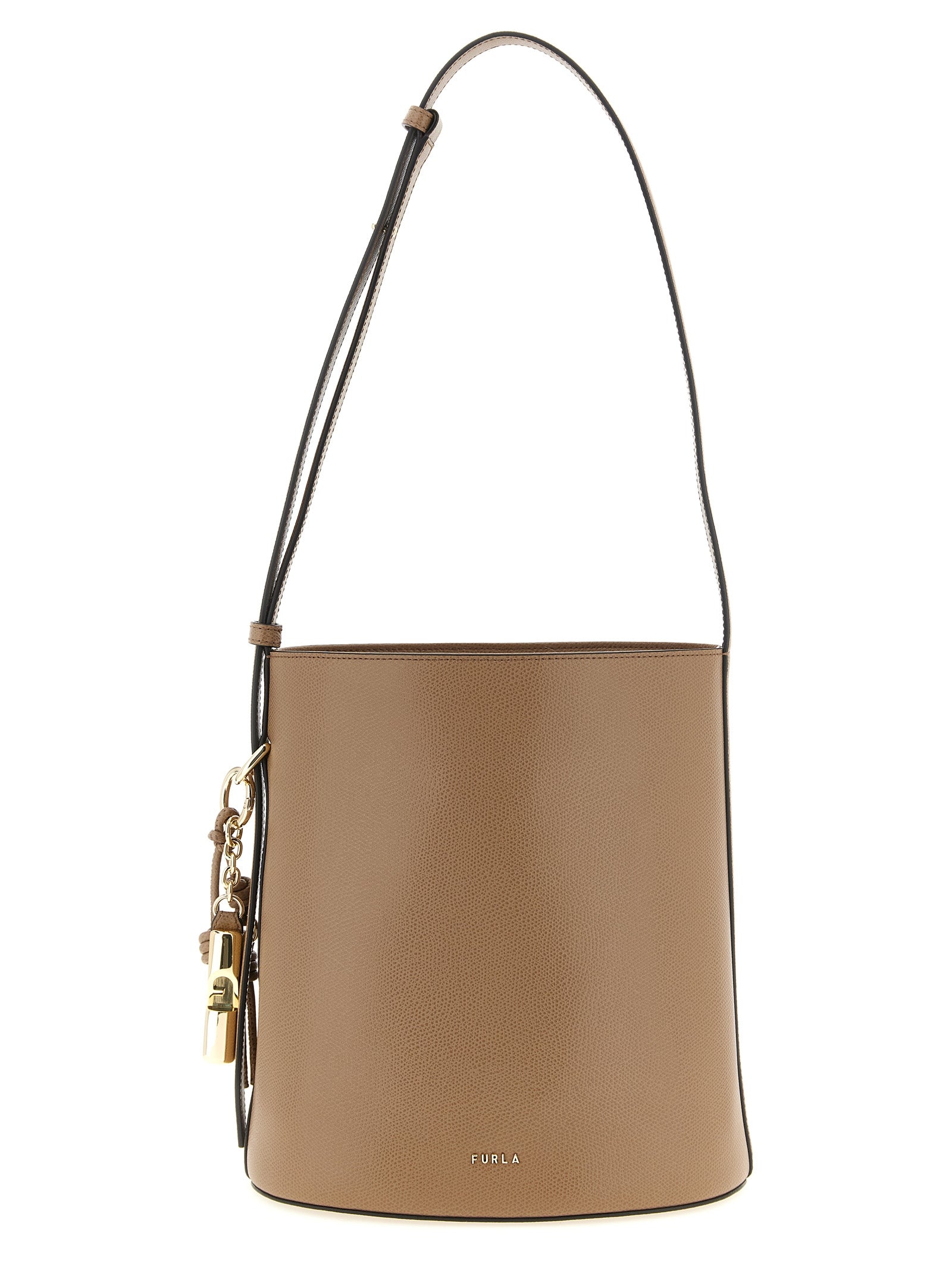 Furla Beige Calfskin Bucket Bag