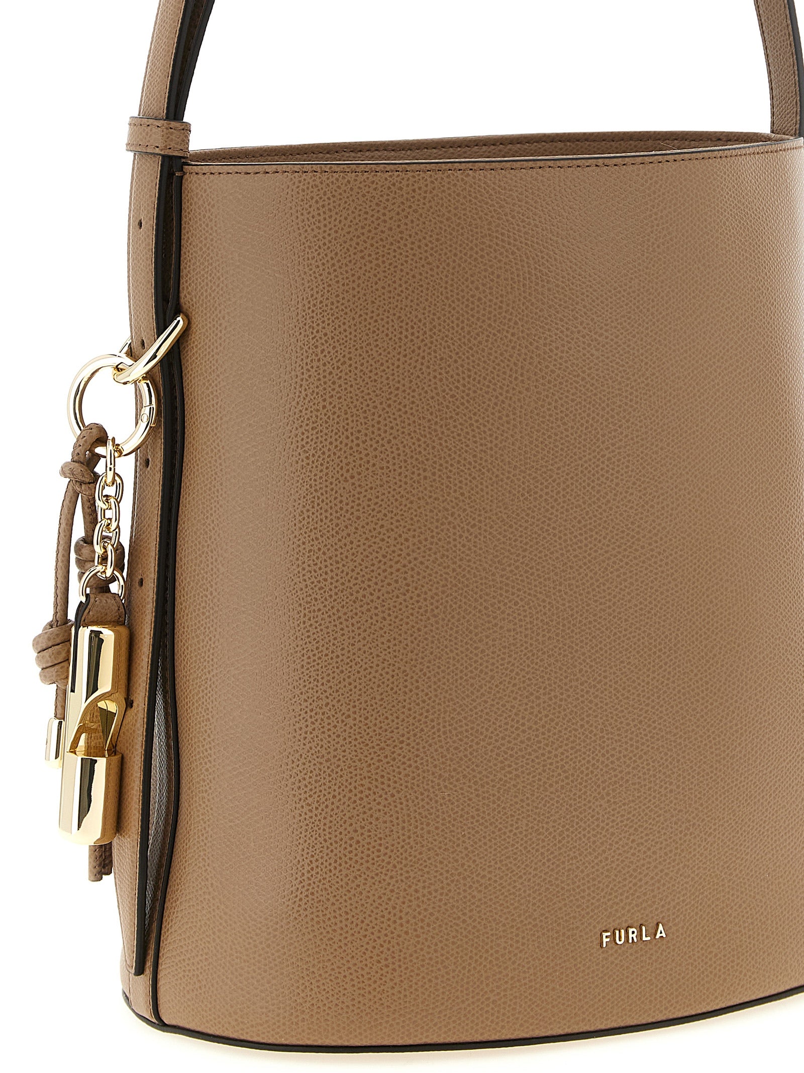 Furla Beige Calfskin Bucket Bag