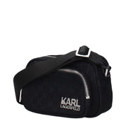 Karl Lagerfeld Black Fabric Crossbody Bag