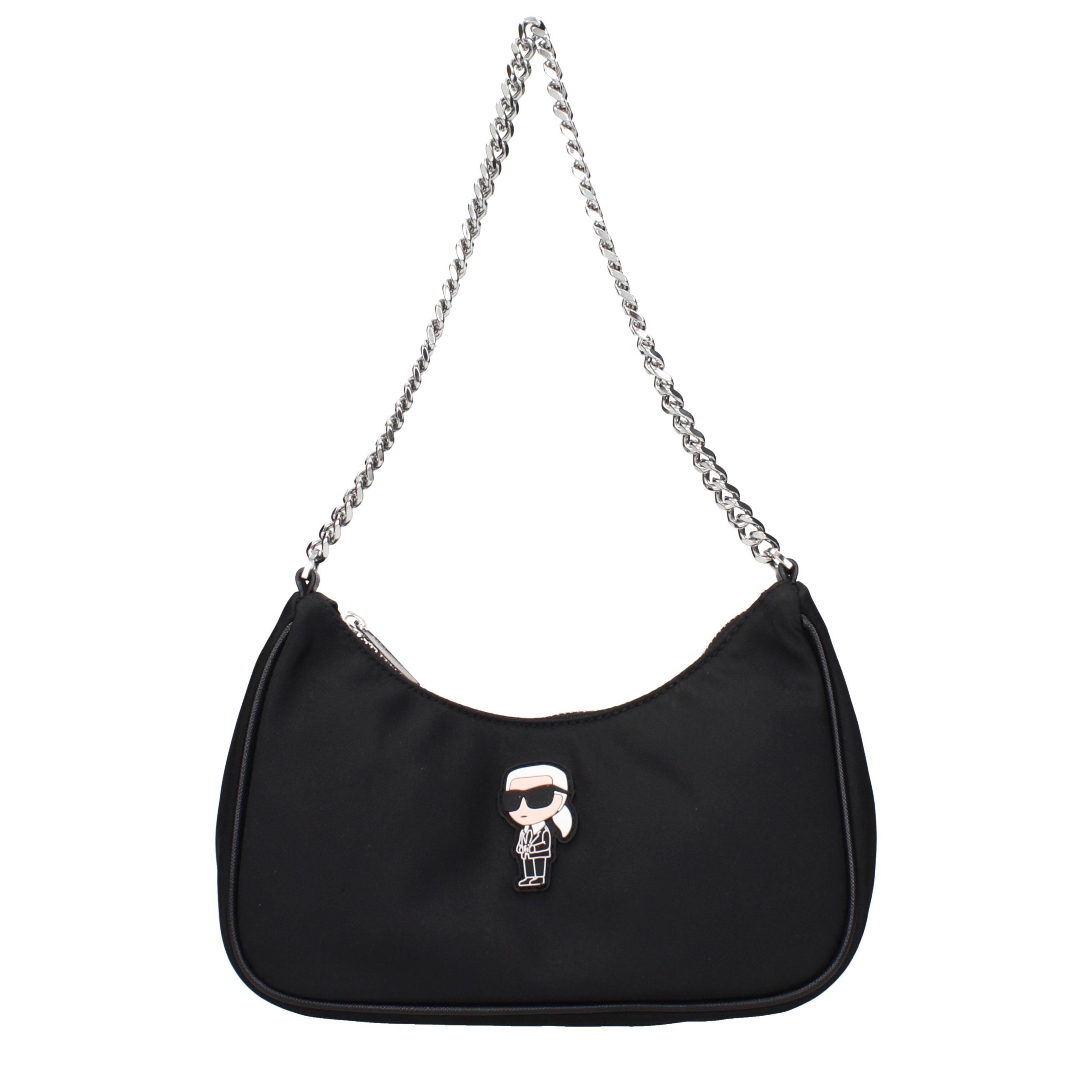 Karl Lagerfeld Black Fabric Shoulder Bags